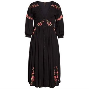 FREE PEOPLE glow day embroidered midi dress - NWT